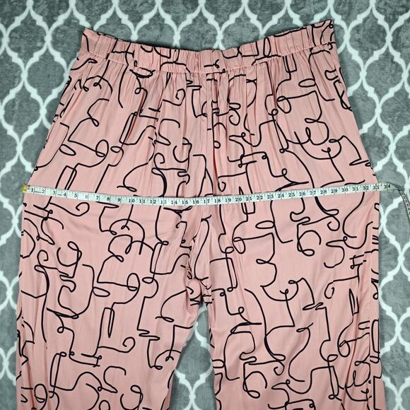 ELOQUII Pajamas 2 Piece Set Womens 24/26 Pink Abstract Print Plus Size Rayon - Picture 13 of 16
